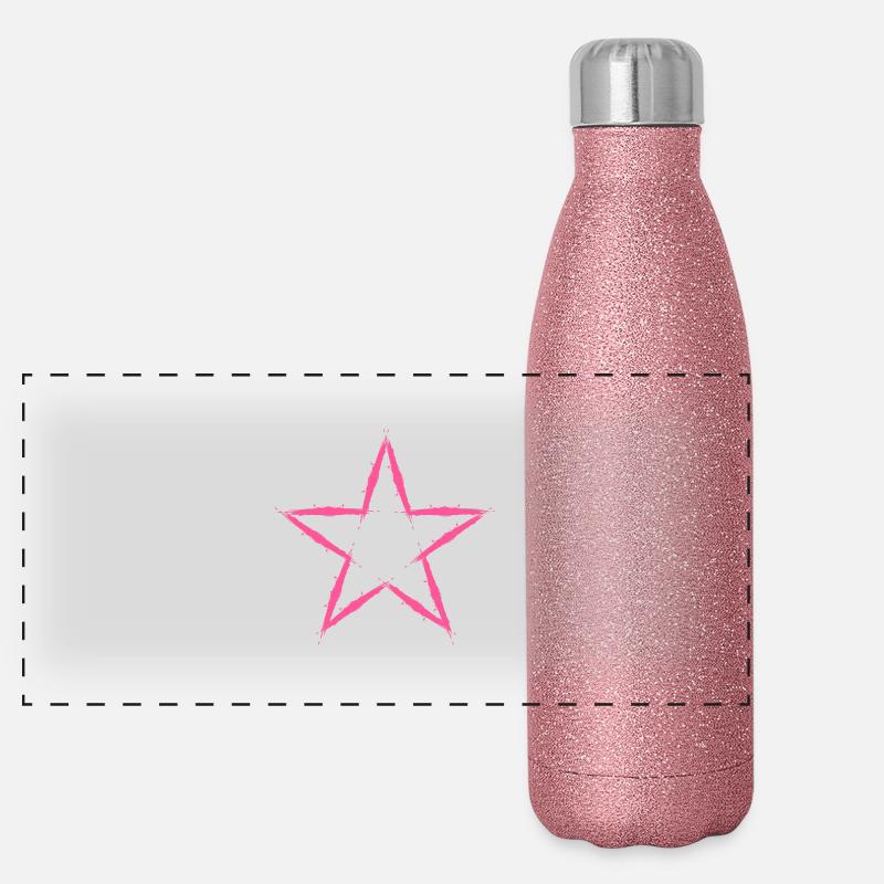 Star Design Icon Rose Rose Gourde isotherme panoramique pailletée 500 ml