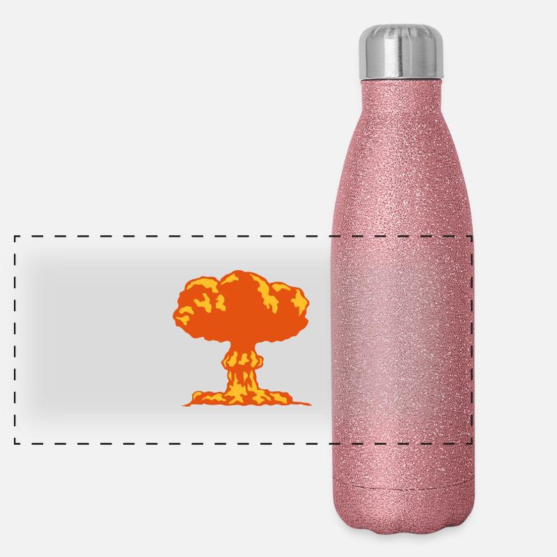 explosion champignon nucleaire atomique Gourde isotherme panoramique pailletée 500 ml