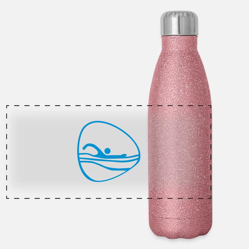Schwimmen_olim1 Panorama Glitzer Isolierflasche 500 ml