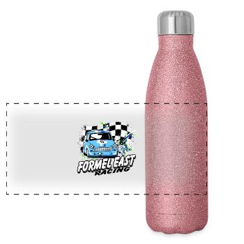 Formel East Racing - Panorama Glitzer Isolierflasche 500 ml - Pink Glitzer - Vorne