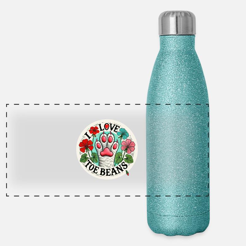 J’adore les haricots Gourde isotherme panoramique pailletée 500 ml