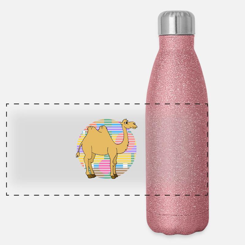 Camel - Panoramic Glitter Thermal Bottle 500 ml - pink glitter
