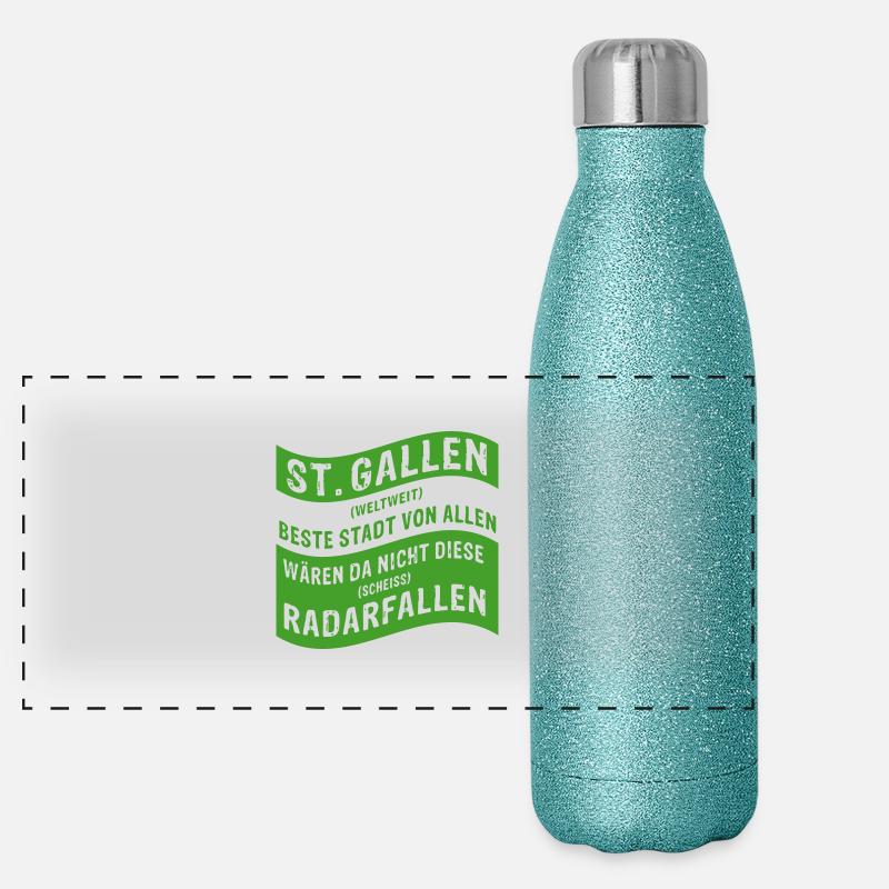 Radarfallen St.Gallen - einzigartig ! Panorama Glitzer Isolierflasche 500 ml
