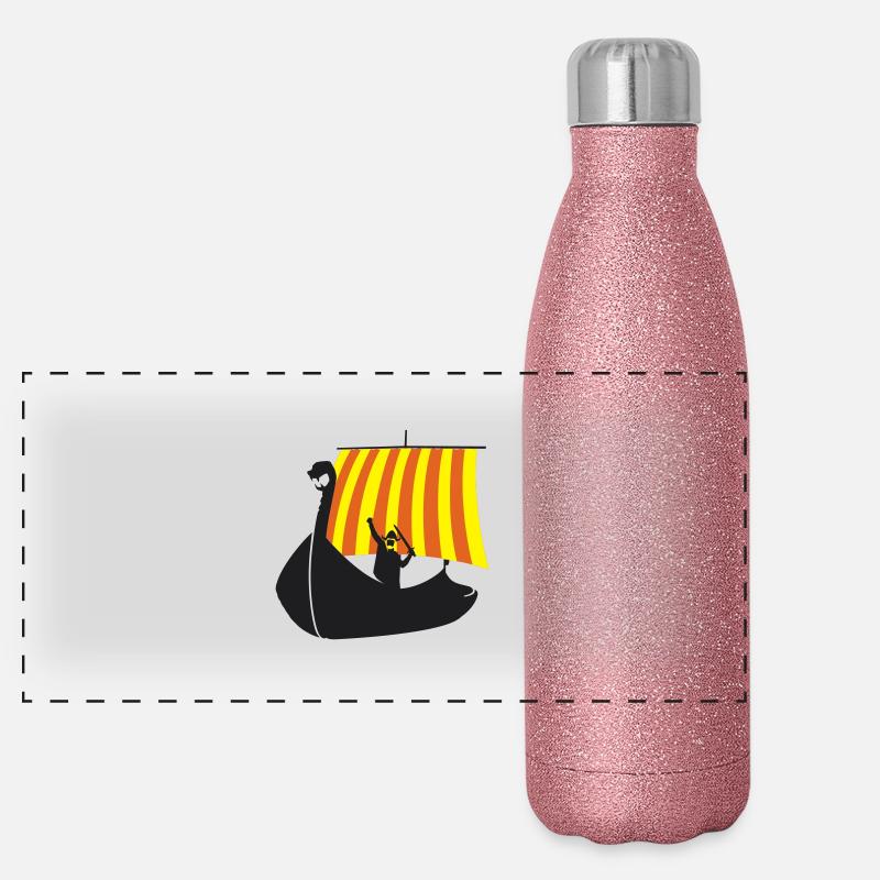 Wikingerschiff / viking boat (3c) Panorama Glitzer Isolierflasche 500 ml