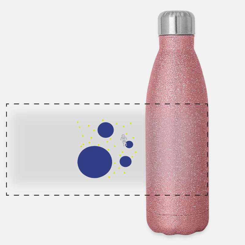 astronaut planets space spaceman Gourde isotherme panoramique pailletée 500 ml