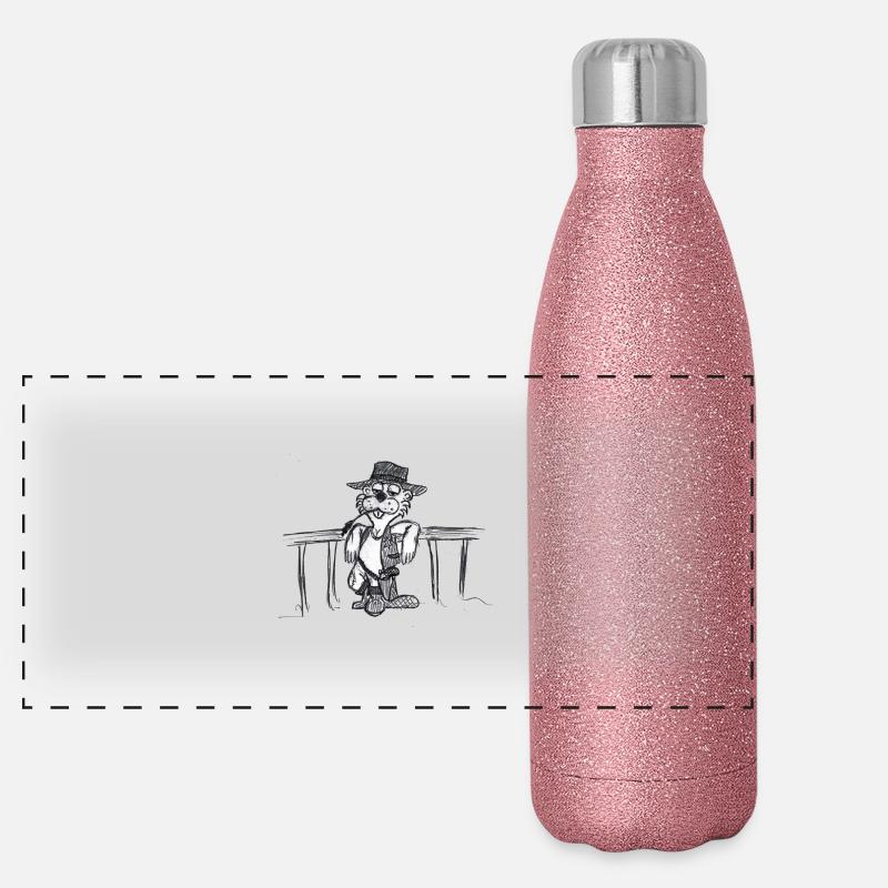 Wild West Biber #NorddeutscheKunst Panorama Glitzer Isolierflasche 500 ml