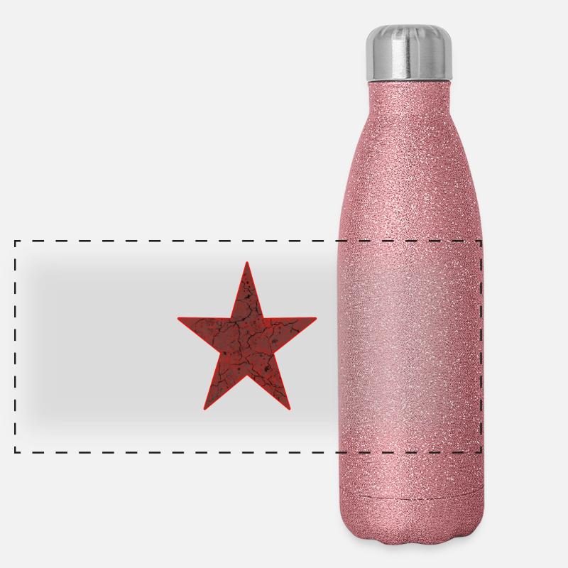 stella rossa Thermos in acciaio inossidabile glitterato