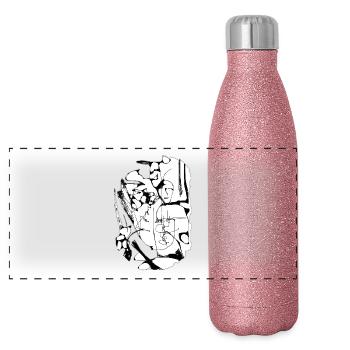 Freiheit der Interpretation - Panorama Glitzer Isolierflasche 500 ml - Pink Glitzer - Vorne