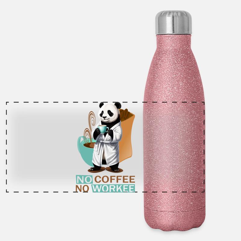 Panda mit Bademantel Panorama Glitzer Isolierflasche 500 ml