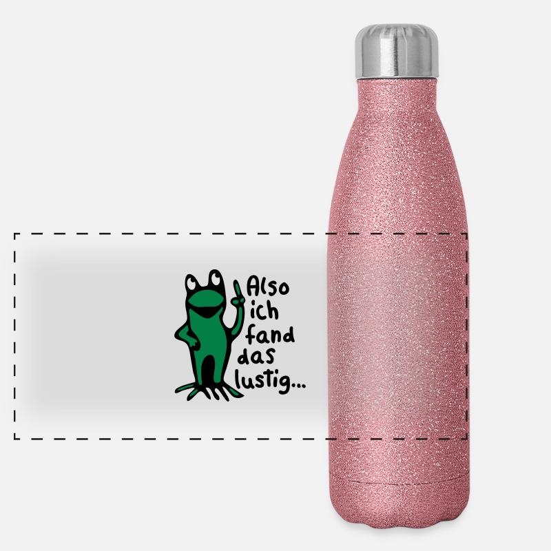 Frosch + Spruch Panorama Glitzer Isolierflasche 500 ml