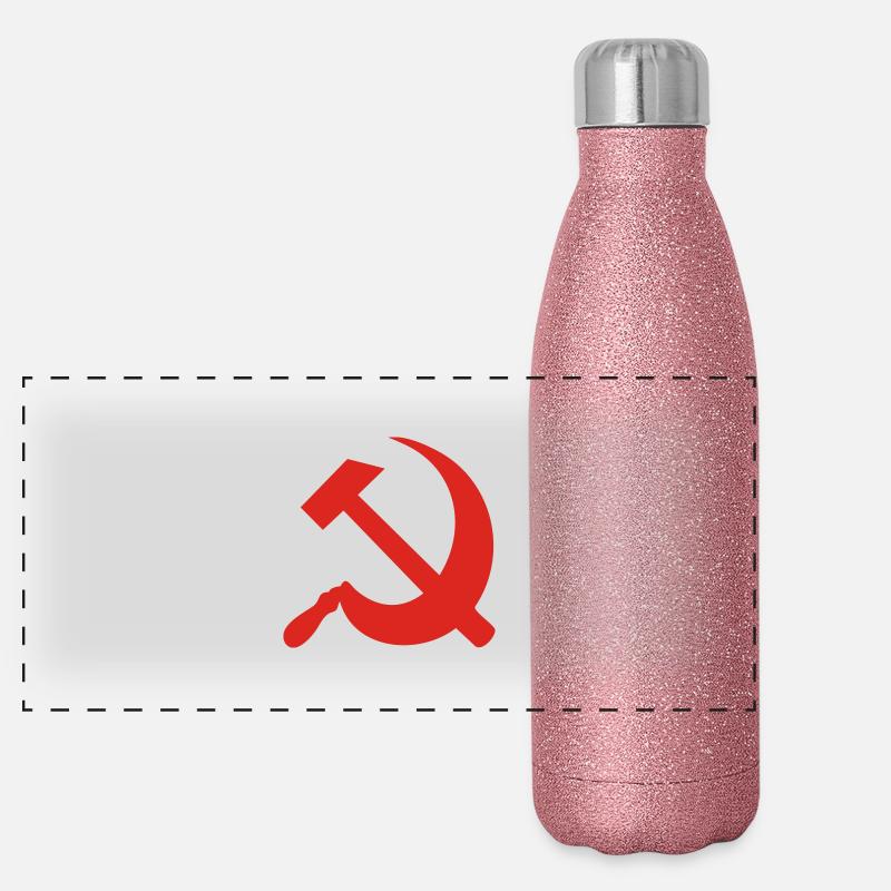 Hammer und Sichel Panorama Glitzer Isolierflasche 500 ml