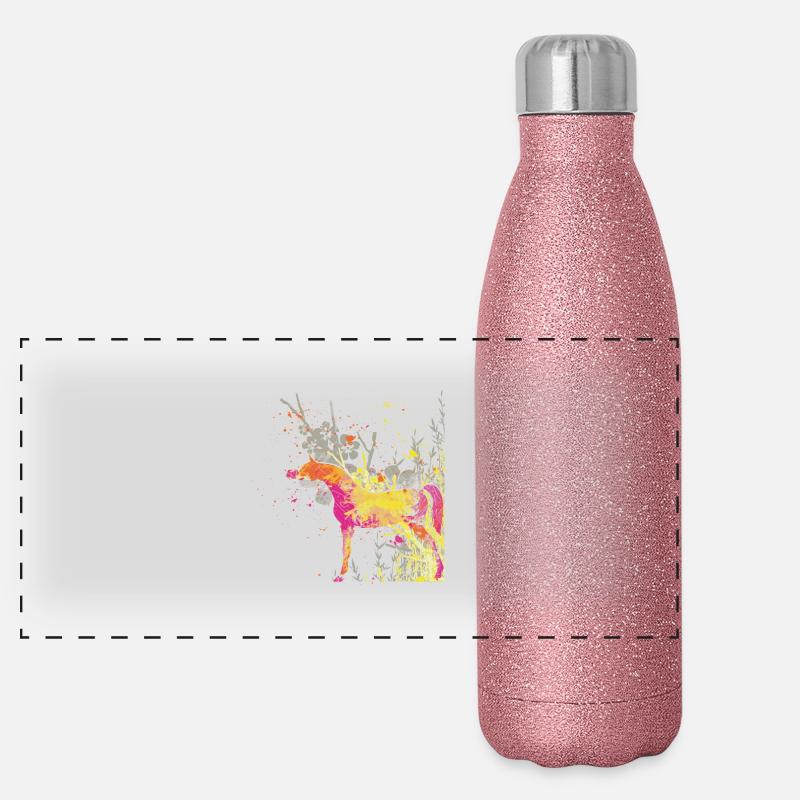 libertipferdhell Panorama Glitzer Isolierflasche 500 ml