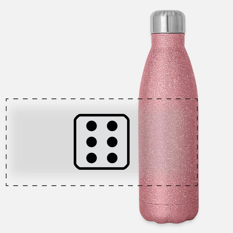 Würfel 6 Panorama Glitzer Isolierflasche 500 ml