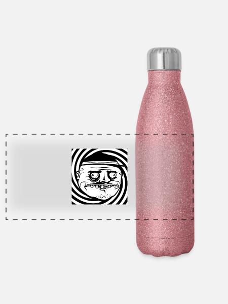Troll 2.0 - Gourde isotherme panoramique pailletée 500 ml - paillettes roses - Devant