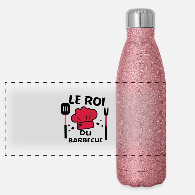 le roi du barbecue Gourde isotherme panoramique pailletée 500 ml