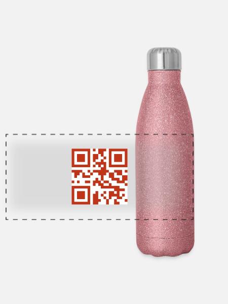 FEUERWEHR - Panorama Glitzer Isolierflasche 500 ml - Pink Glitzer - Vorne