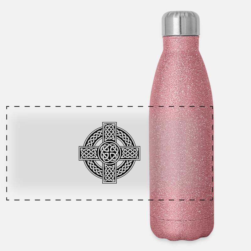 Celtic cross Panorama Glitzer Isolierflasche 500 ml