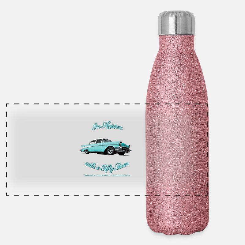 57-Chevy-belair-2015 Panoramic Glitter Thermal Bottle 500 ml