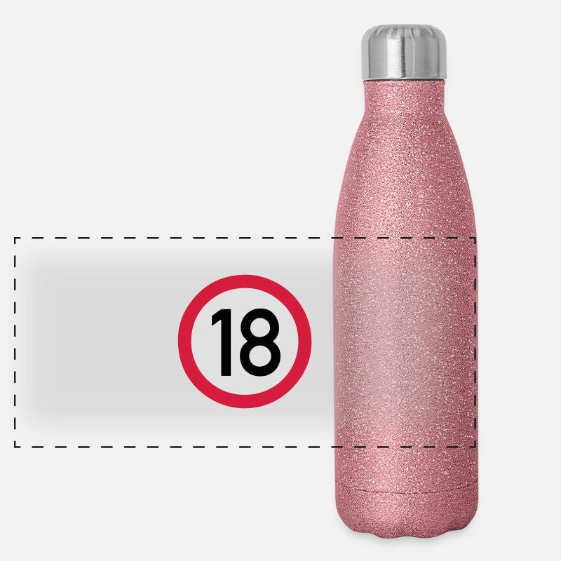 18 Verkehrsschild Panorama Glitzer Isolierflasche 500 ml