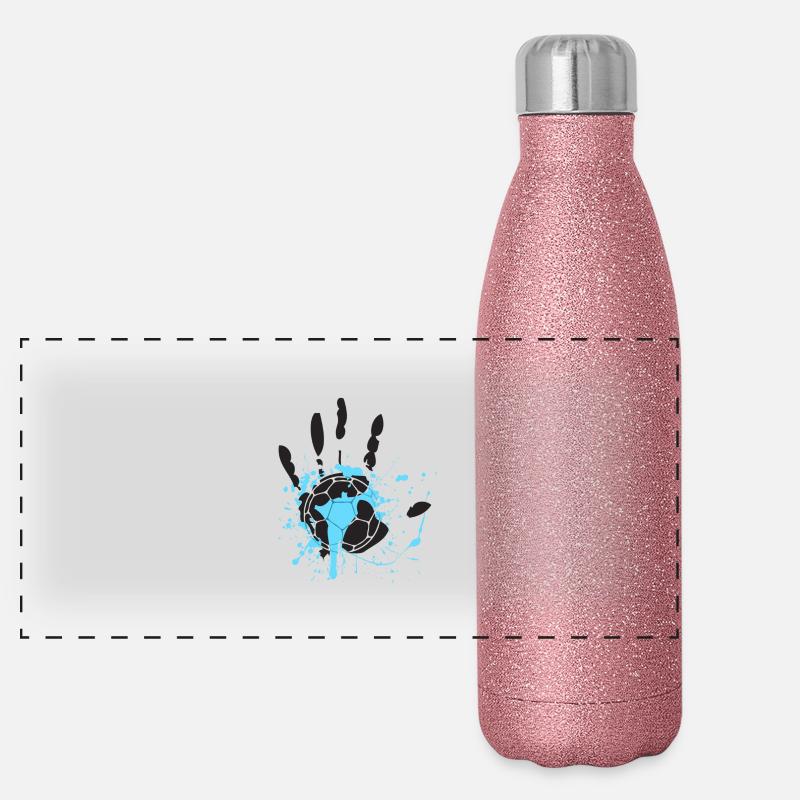 Blauer Hand großen Panorama Glitzer Isolierflasche 500 ml