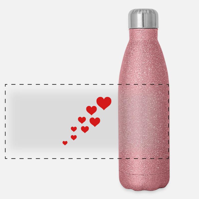hearts Panorama Glitzer Isolierflasche 500 ml