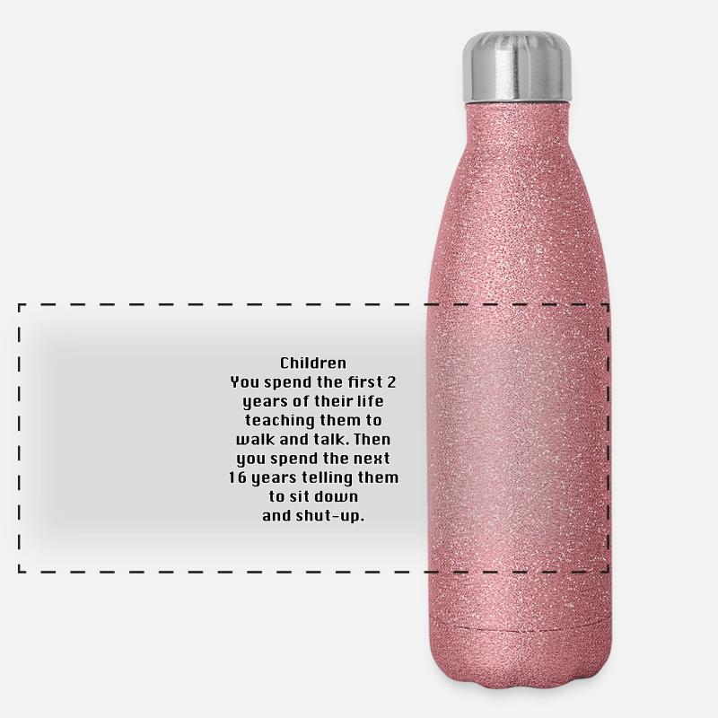 Children teach and then re-teach Panoramic Glitter Thermal Bottle 500 ml