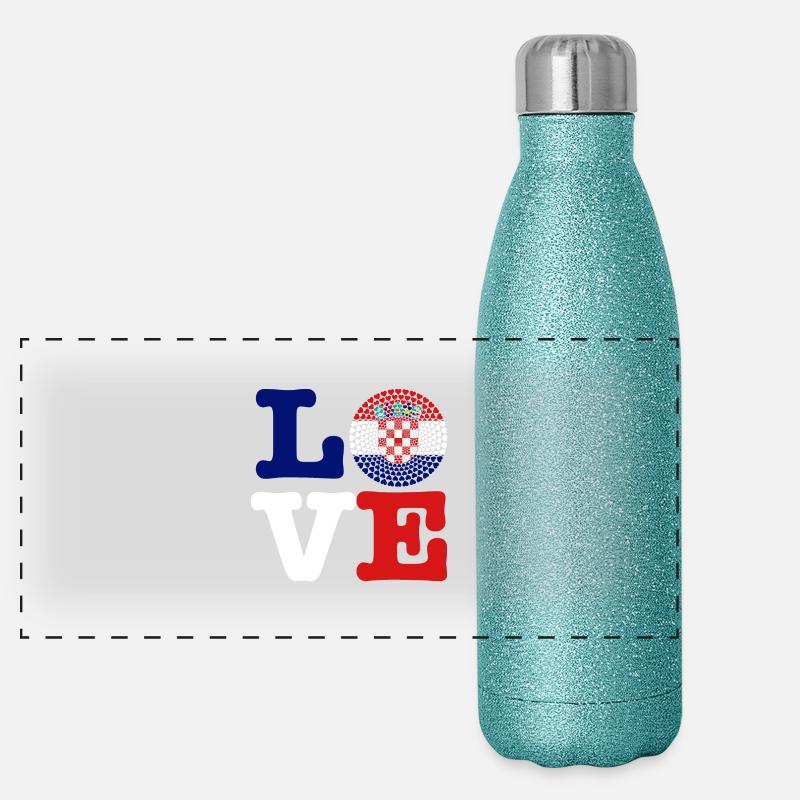 COEUR CROATIE Gourde isotherme panoramique pailletée 500 ml