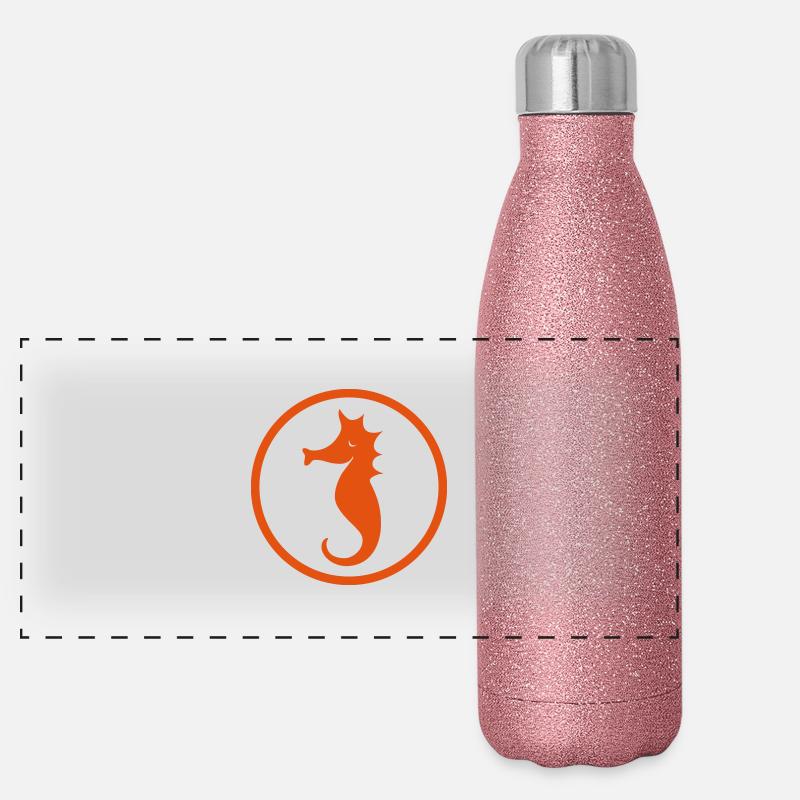 Seepferd Panorama Glitzer Isolierflasche 500 ml
