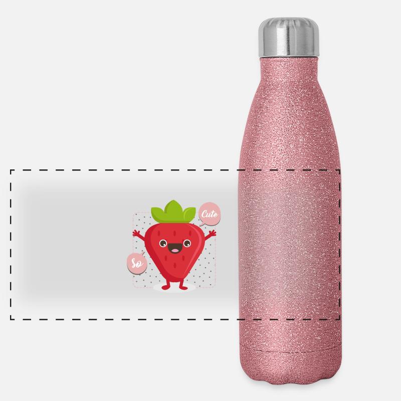 fraise so cute Gourde isotherme panoramique pailletée 500 ml