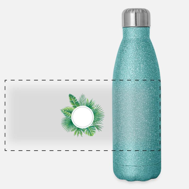 tropisches Design Panorama Glitzer Isolierflasche 500 ml