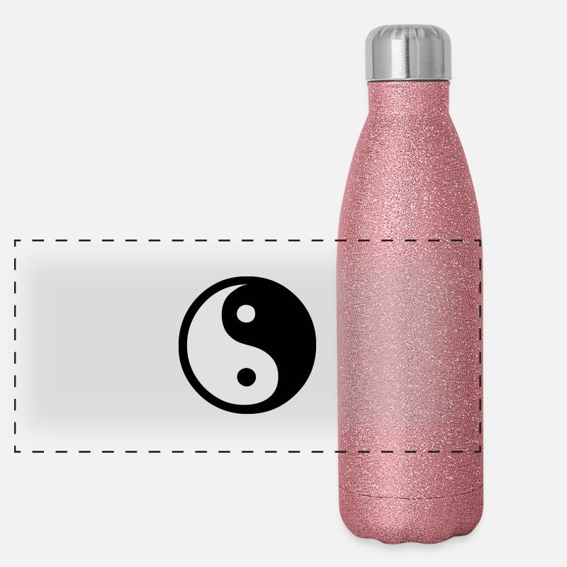 yin yang Wellness fernöstlich feng shui china Panorama Glitzer Isolierflasche 500 ml