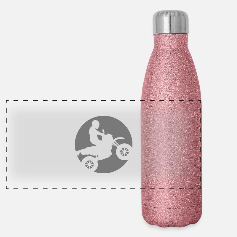 motorbike3 Panorama Glitzer Isolierflasche 500 ml