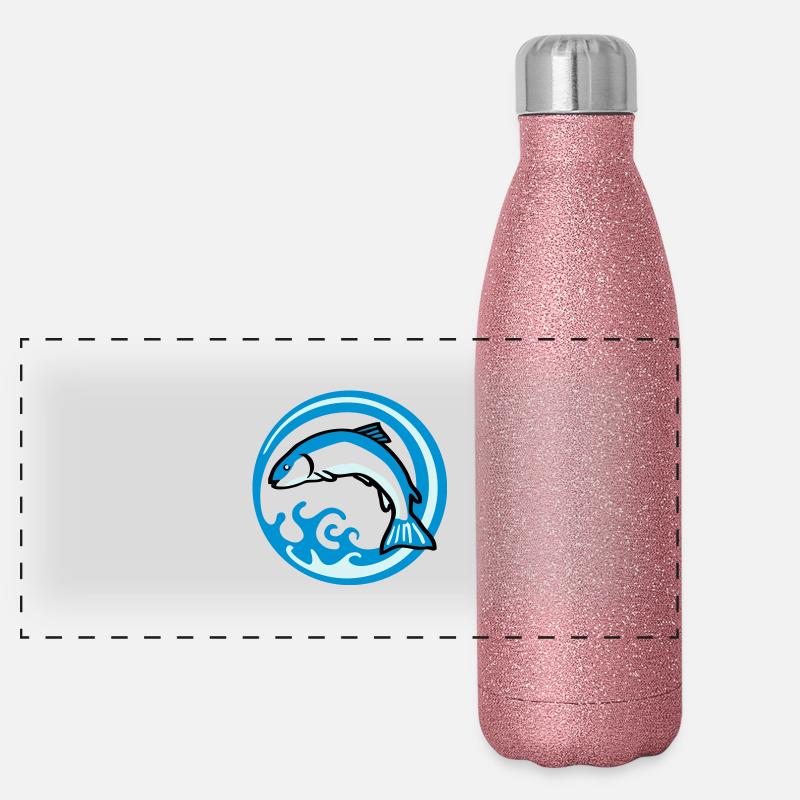 fishing_b_3c Panorama Glitzer Isolierflasche 500 ml