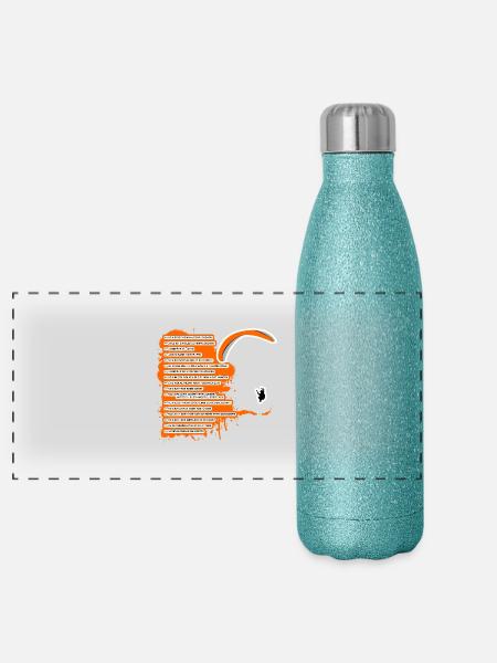 Paragliding FAQ - Panoramic Glitter Thermal Bottle 500 ml - blue glitter - Front