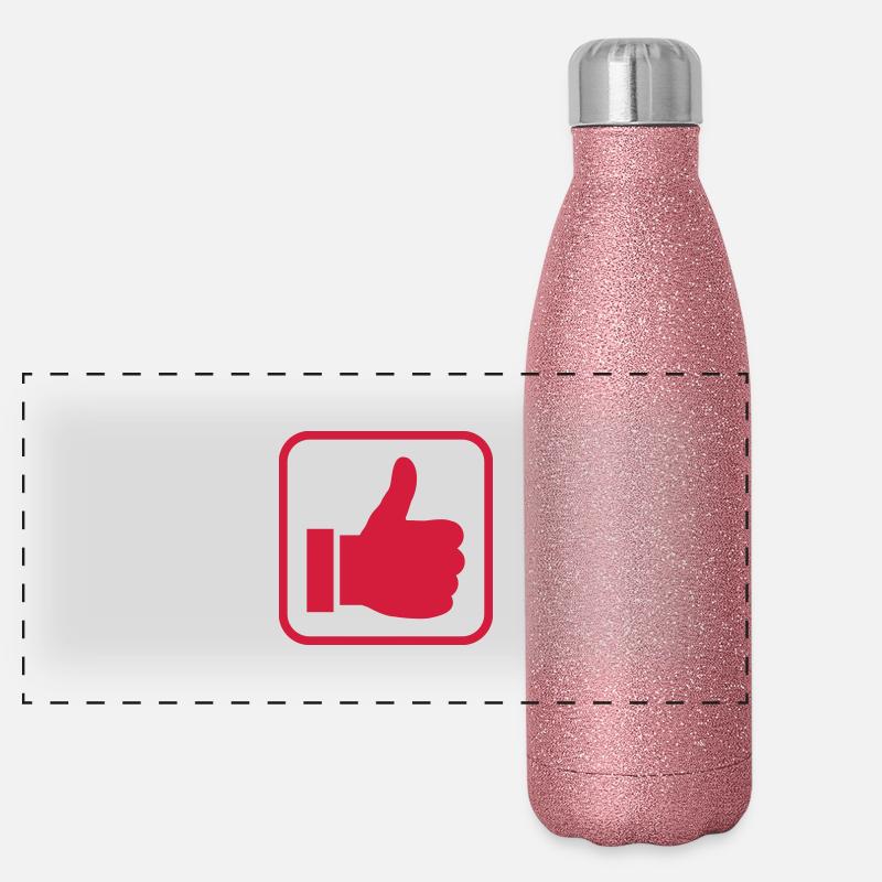 Like Button Panorama Glitzer Isolierflasche 500 ml