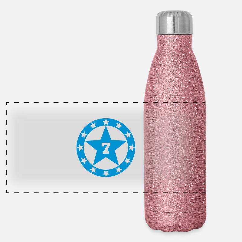 7 Birthday 7th birthday Panoramic Glitter Thermal Bottle 500 ml