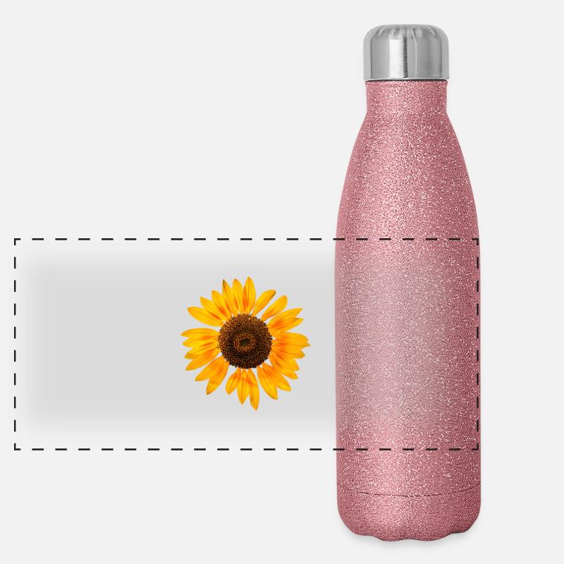 Sonnenblume Panorama Glitzer Isolierflasche 500 ml
