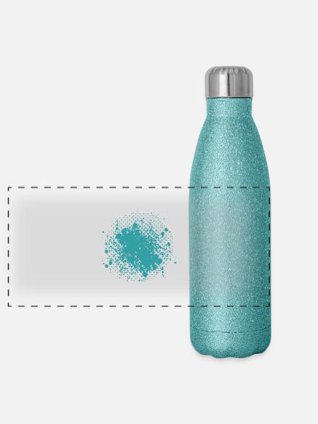 Vector background de - Panorama Glitzer Isolierflasche 500 ml - Blau Glitzer - Vorne