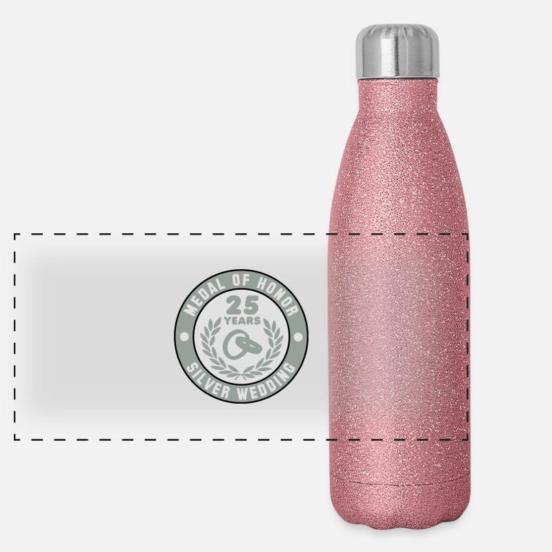 MEDAL OF HONOR 25th SILVER WEDDING 3C Panoramic Glitter Thermal Bottle 500 ml
