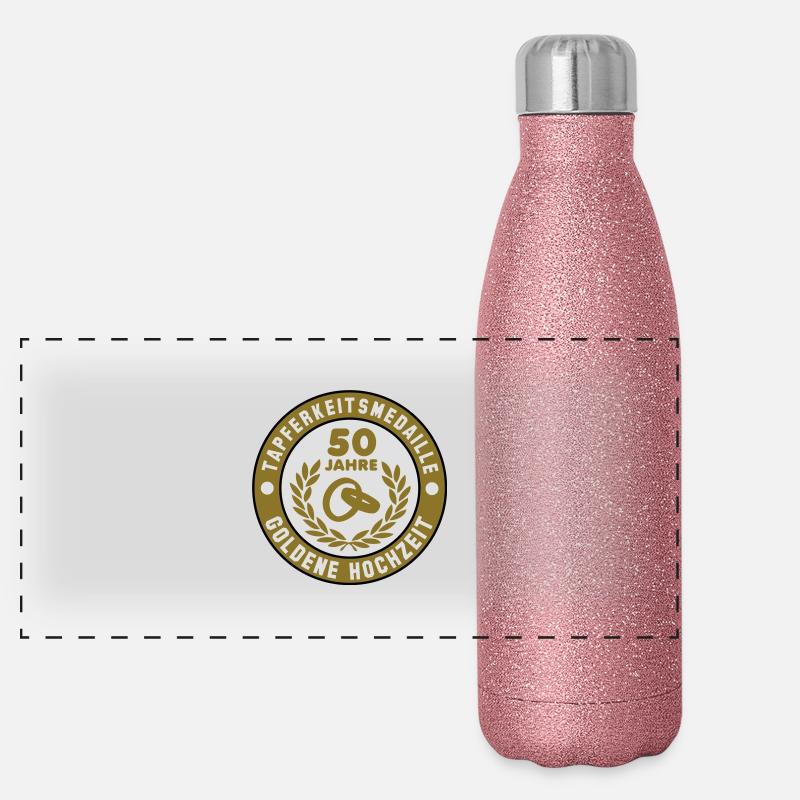 Medal of Honor 50 années d'or de 3C de mariage Gourde isotherme panoramique pailletée 500 ml