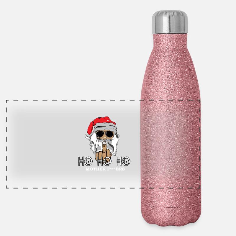 Funny Rude Santa Ugly Christmas Sweater Funny Xmas Panoramic Glitter Thermal Bottle 500 ml