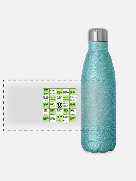 Vegan Bingo - Gourde isotherme panoramique pailletée 500 ml - paillettes bleues - Devant