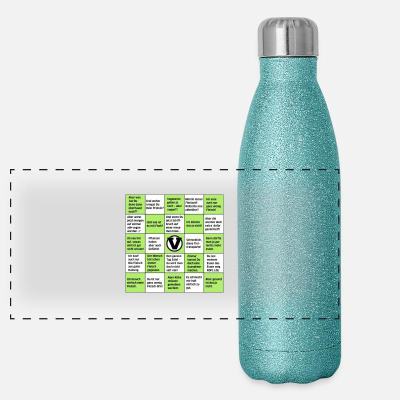 Vegan Bingo Panoramic Glitter Thermal Bottle 500 ml
