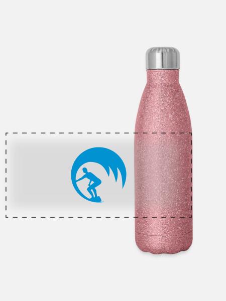 Wellenreiter - Panorama Glitzer Isolierflasche 500 ml - Pink Glitzer - Vorne