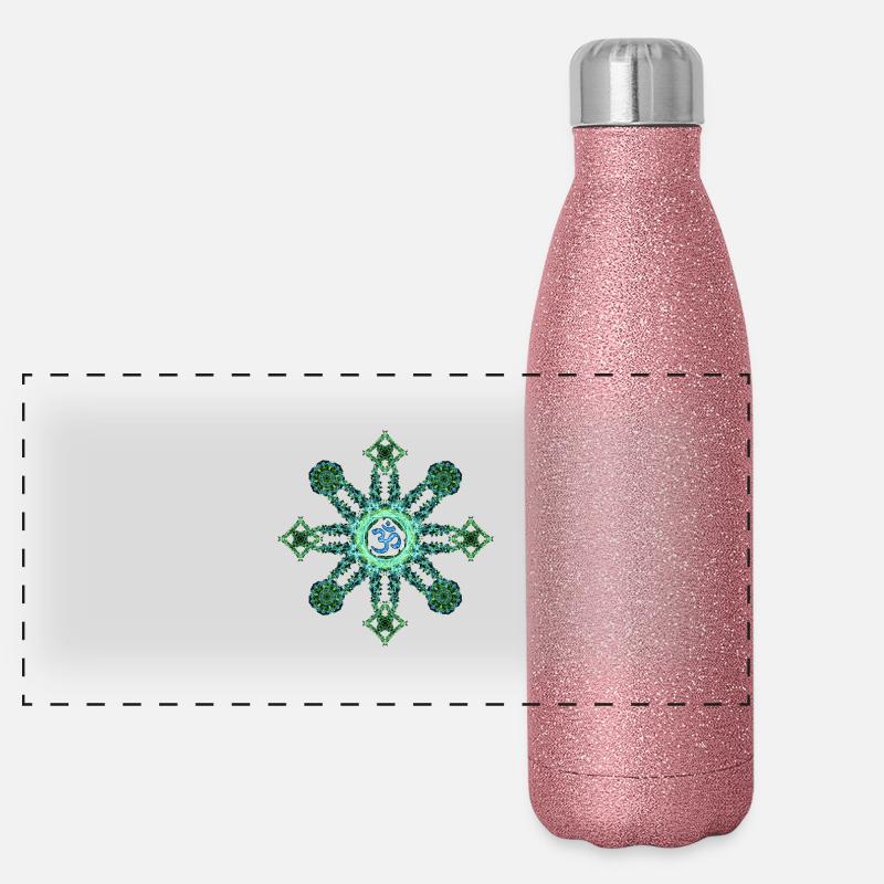 Blue/Green Om Panorama Glitzer Isolierflasche 500 ml