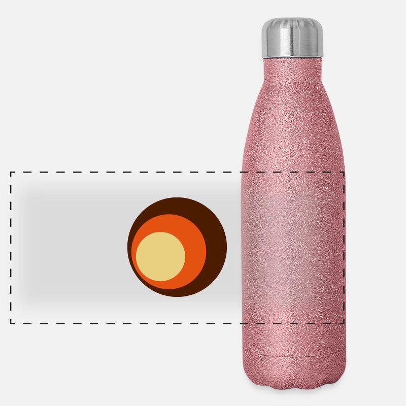 kreismuster_70er_jahre Panorama Glitzer Isolierflasche 500 ml