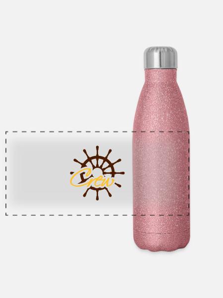 Crew Steuerrad Rang Logo - Panoramic Glitter Thermal Bottle 500 ml - pink glitter - Front