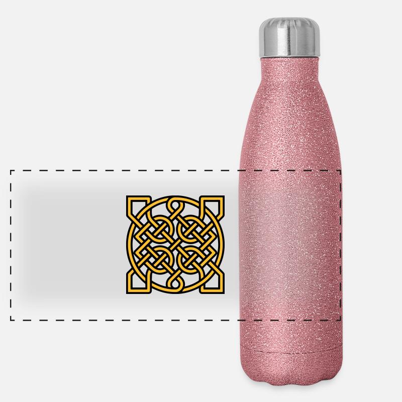 Knotenmuster Panorama Glitzer Isolierflasche 500 ml