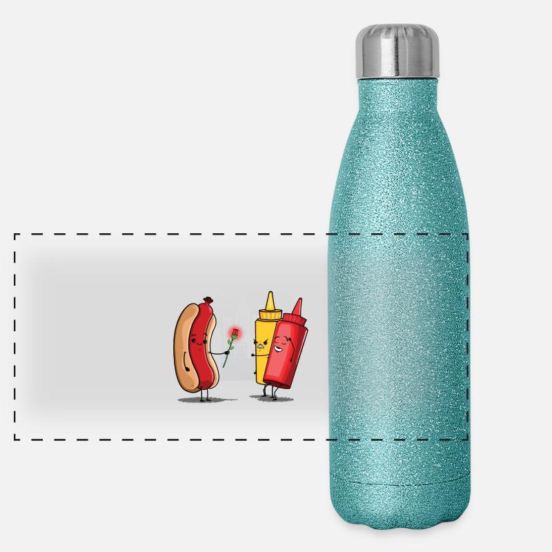 Hot Dog Love Ketchup Panoramic Glitter Thermal Bottle 500 ml