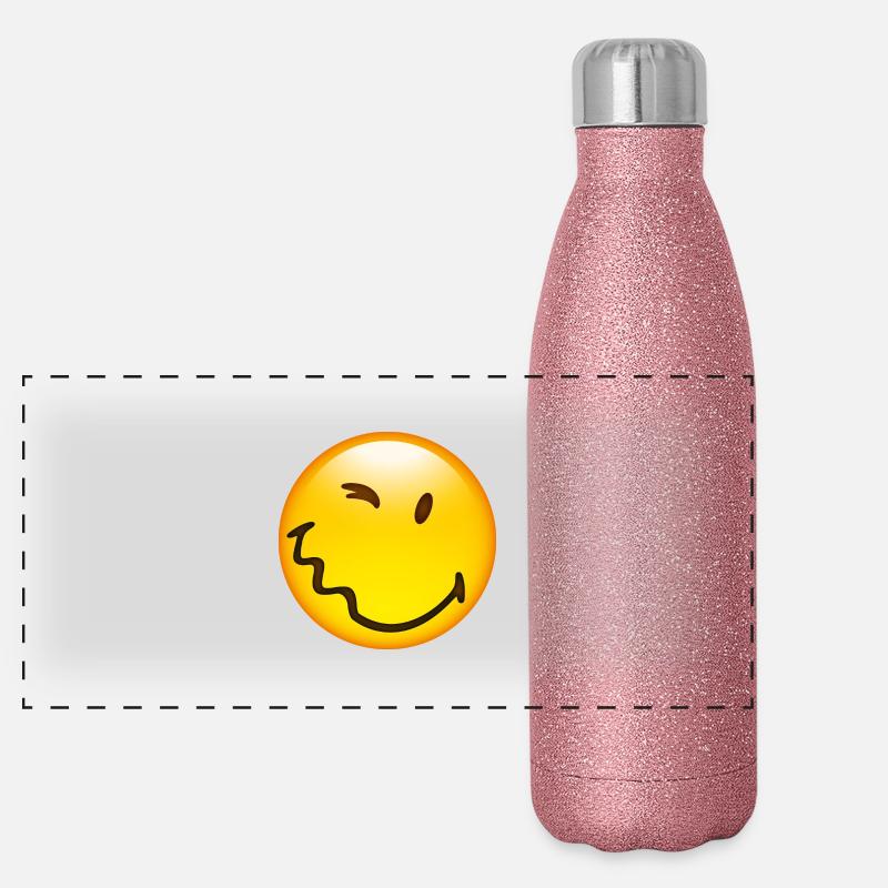 Smiley Glossy Happy Gourde isotherme panoramique pailletée 500 ml